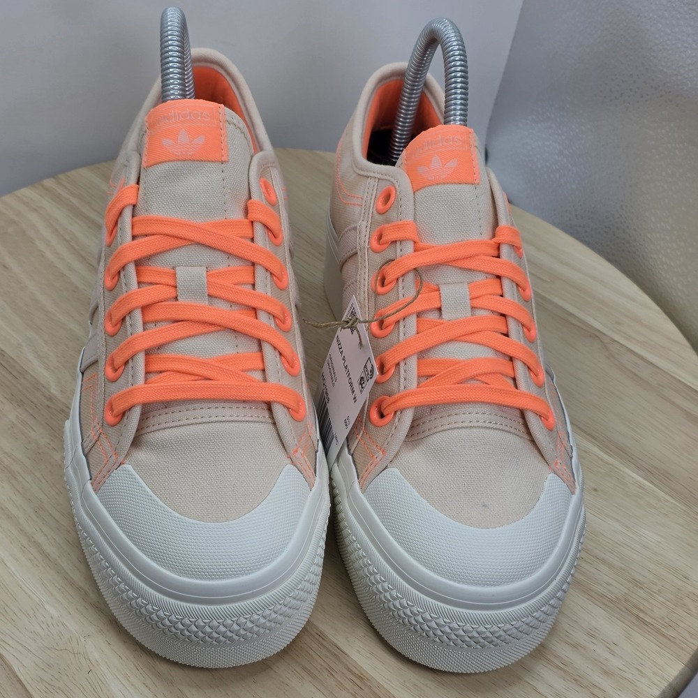 Women's Size 8.5 - Adidas Originals Bliss Orange NIZZA Platform HQ1968 - Picture 4 of 8